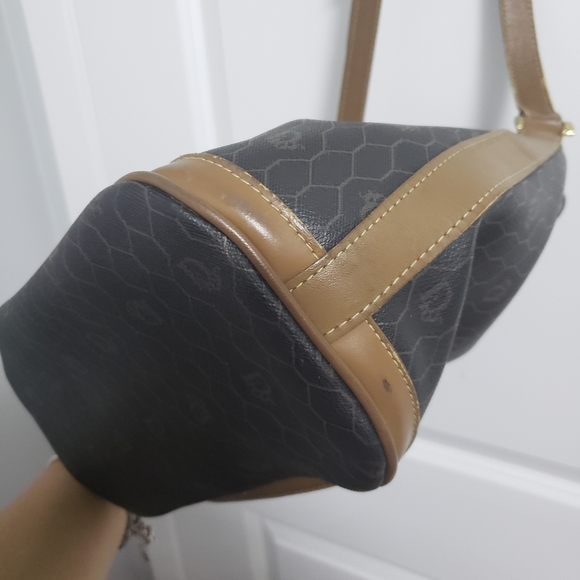 CHRISTIAN DIOR Black Honeycomb Bucket Bag Purse - Picture 9 of 15